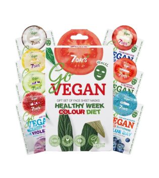 7DAYS - Conjunto de Máscara Facial  Go Vegan Healthy Week Colour Diet