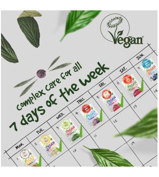7DAYS - Conjunto de Máscara Facial  Go Vegan Healthy Week Colour Diet