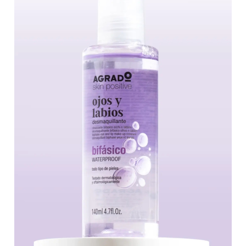 Agrado - Removedor de maquiagem bifásico para olhos e lábios waterproof  - Todos os tipos de pele