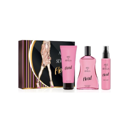 Aire de Sevilla - Conjunto Eau de toilette para mulher + névoa corporal + gel de banho - Flow