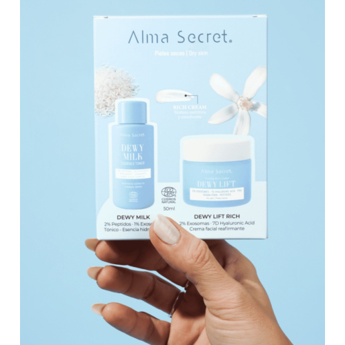 Alma Secret - Mini Kit Dewy Milk & Dewy Lift Rich Cream - Pele normal a seca