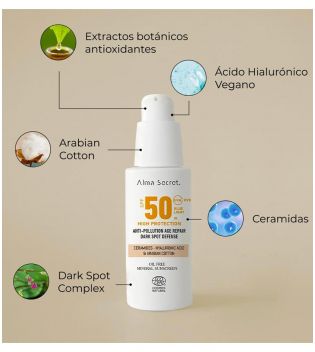 Alma Secret - Protetor solar facial FPS50 com cor - Areia