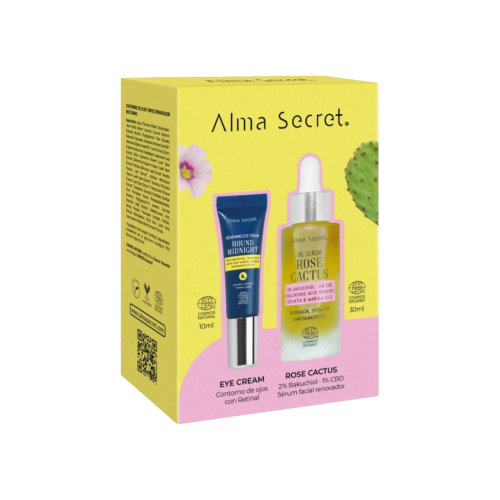 Alma Secret - Conjunto Contorno de Olhos Round Midnight + Sérum Facial Rose Cactus