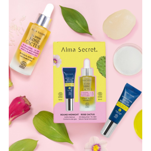 Alma Secret - Conjunto Contorno de Olhos Round Midnight + Sérum Facial Rose Cactus