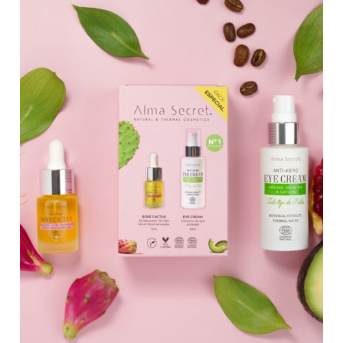 Alma Secret - Conjunto presente contorno de olhos + sérum facial Rose Cactus