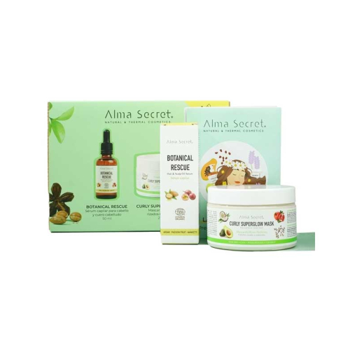 Alma Secret - Gift set serum para cabelo Botanical Rescue + máscara Curly Superglow