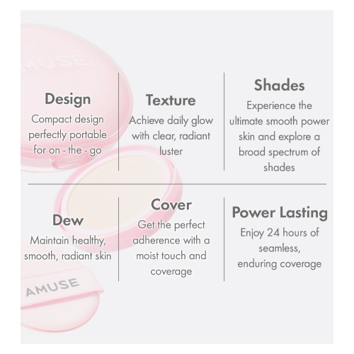 Amuse - Base Cushion Dew Power Vegan SPF50 PA++++ - 03: Honey