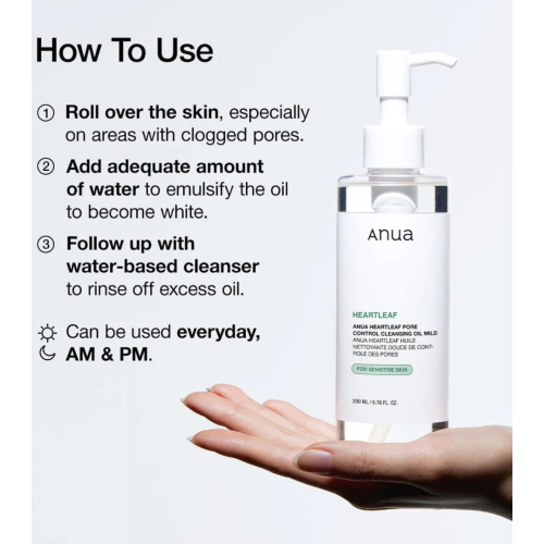 Anua  - Heartleaf Pore Control  óleo de limpeza suave
