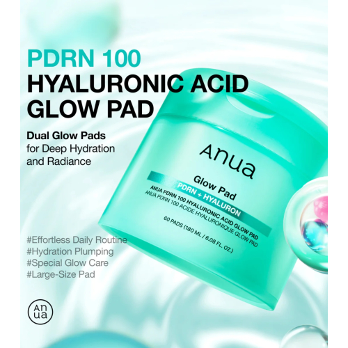 Anua - Formato de almofadas PDRN 100 Hyaluronic Acid Glow