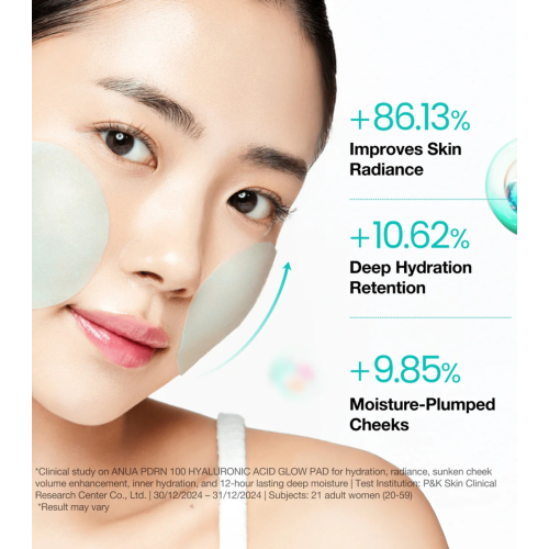 Anua - Formato de almofadas PDRN 100 Hyaluronic Acid Glow