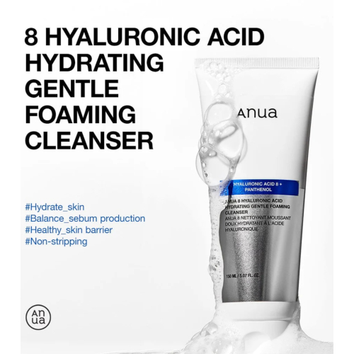 Anua - Limpador Facial Espumante com Ácido Hialurônico 8 Hyaluronic Acid Hydrating Gentle