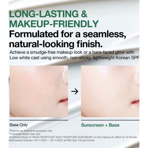 Anua - Protetor solar facial Heartleaf Silky Moisture SPF50+ PA++++