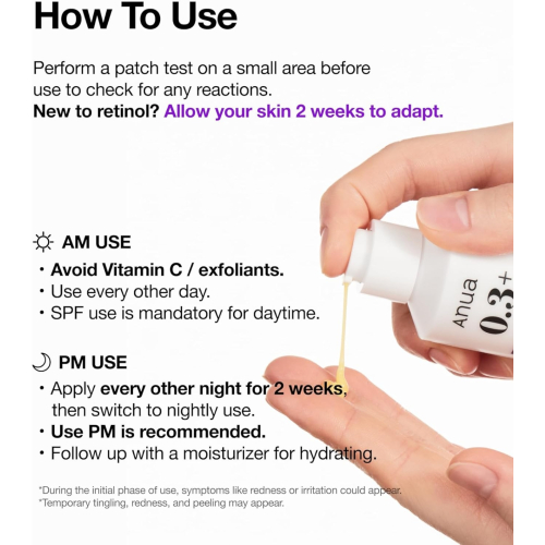 Anua - Soro de renovação Retinol 0,3% + Niacinamida