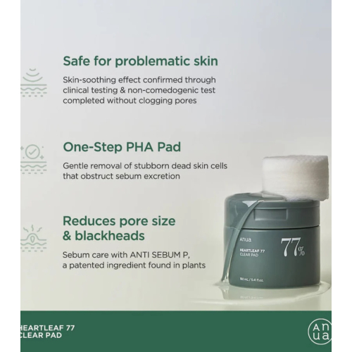 Anua - Tônico facial com formato de almofadas 77%% Heartleaf