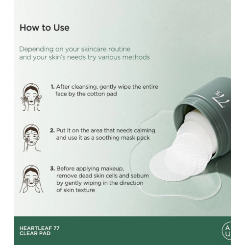 Anua - Tônico facial com formato de almofadas 77%% Heartleaf