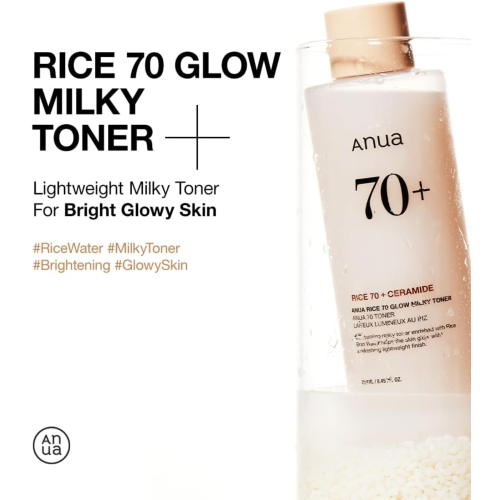 Anua - Tônico Leve Rice 70 + Ceramide Glow Milky