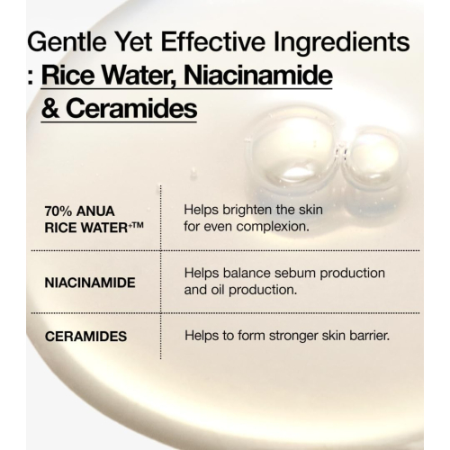 Anua - Tônico Leve Rice 70 + Ceramide Glow Milky