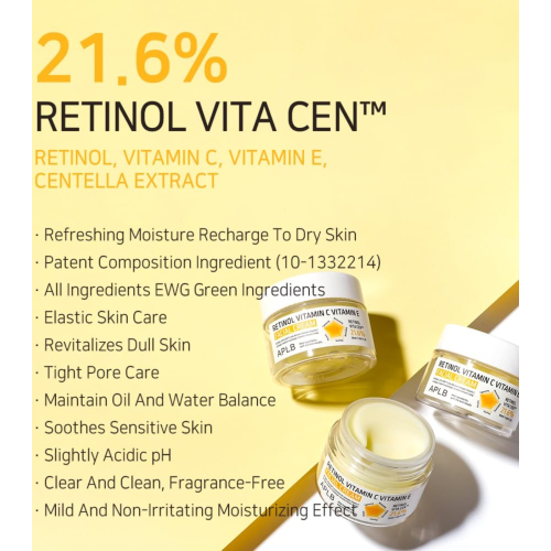APLB - Creme facial para pele madura Retinol Vitamin C Vitamin E