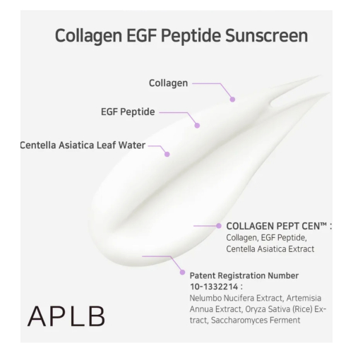 APLB - Protetor solar facial Collagen Egf Peptide SPF50+ PA++++