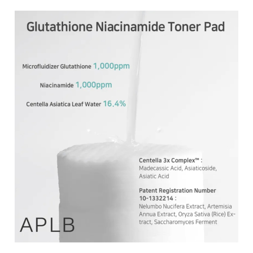 APLB - Discos Tônicos Faciais Hidratantes Glutathione Niacinamide - 60pads