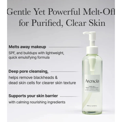 Arencia - Aceite de limpeza facial Pore Melt Mochi