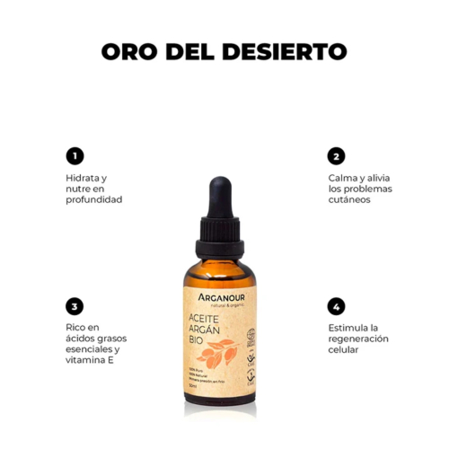 Arganour - Óleo de Argan Orgânico 100% puro
