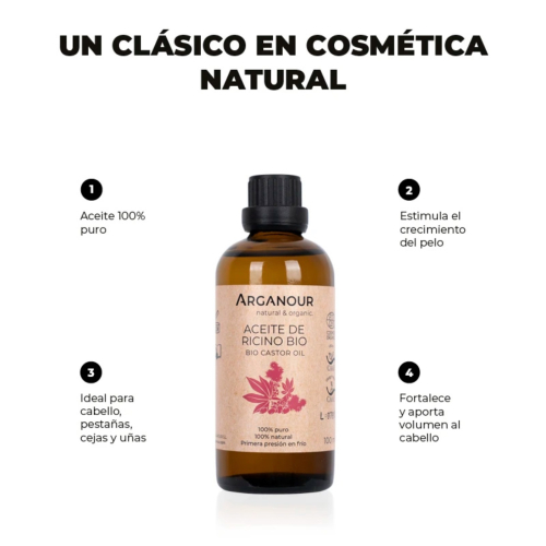 Arganour - Óleo de Rícino Orgânico 100% puro