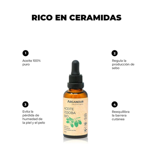 Arganour - óleo de jojoba orgânico 100% puro