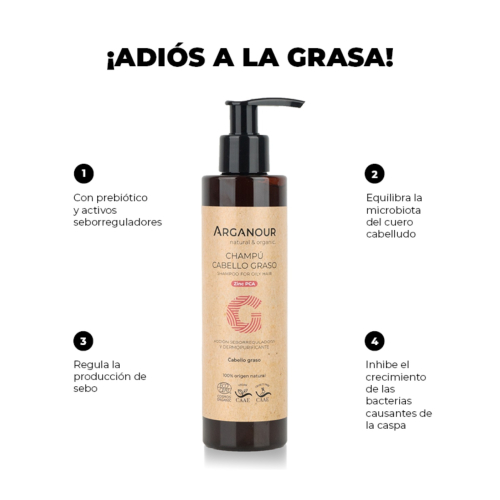 Arganour - Shampoo purificante - Cabelos oleosos