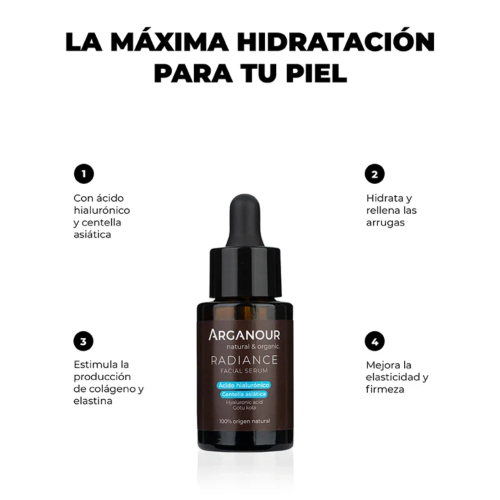 Arganour - Sérum facial com ácido hialurônico e centella asiatica Radiance