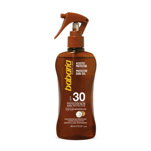 Babaria - Óleo bronzeador em spray de coco 200ml - SPF30