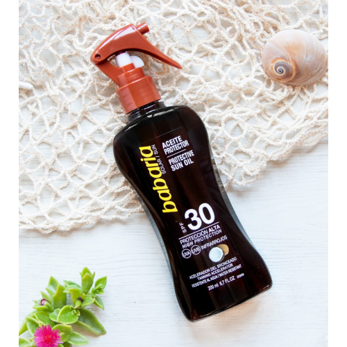 Babaria - Óleo bronzeador em spray de coco 200ml - SPF30