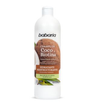 Babaria - Shampoo hidratante reestruturante de coco e biotina