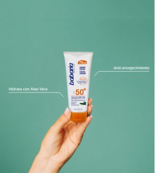 Babaria - Creme facial de proteção solar FPS50 + 75ml - Aloe