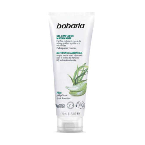 Babaria - Gel de Limpeza Facial Matificante - Aloe e Alga Verde