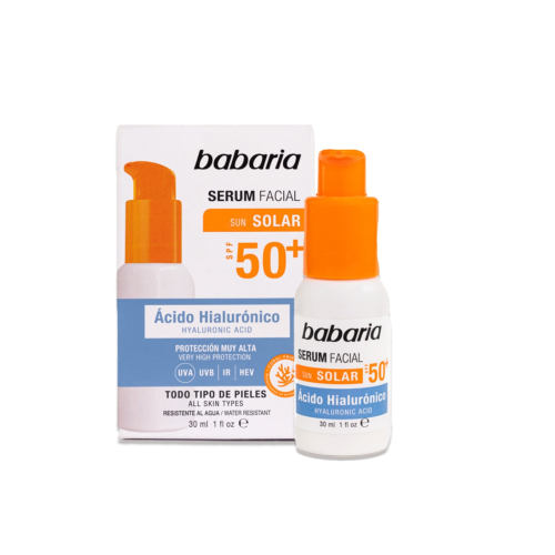 Babaria - Sérum Facial Iluminador com FPS 50+ - Ácido Hialurônico