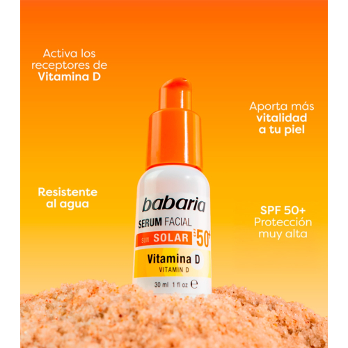 Babaria - Sérum facial iluminador com FPS 50+ - Vitamina D