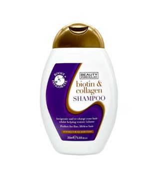 Beauty Formulas - Shampoo com biotina e colágeno - Cabelos finos