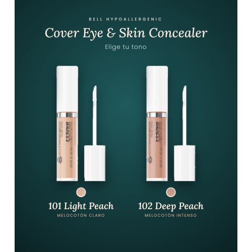 Bell HYPOAllergenic - Corrector líquido Hypo Cover Eye & Skin Concealer - 101: Light Peach