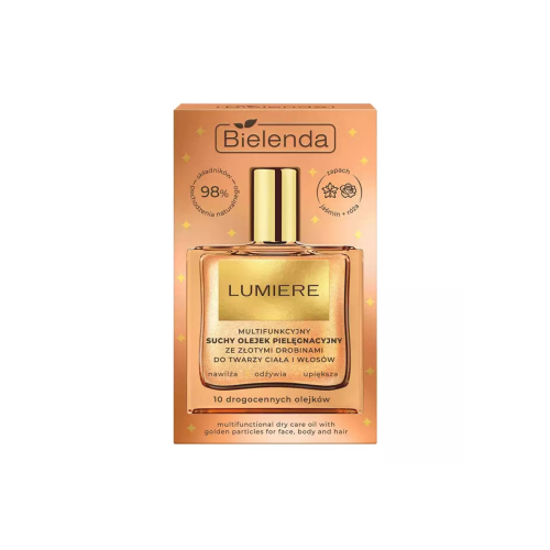 Bielenda - Óleo seco multifuncional para corpo e cabelo Lumiere Shimmer