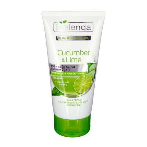 Bielenda - Gel facial + esfoliante + soro 3 em 1 - Cucumber & Lime