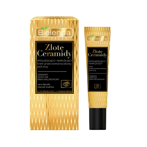 Bielenda - *Golden Ceramides* - Contorno de olhos antirrugas suavizante e hidratante