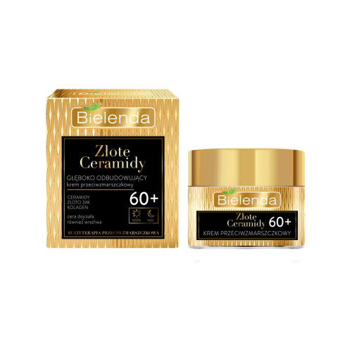 Bielenda - *Golden Ceramides*  - Creme facial antirrugas de restauração profunda, dia e noite - maiores de 60 anos