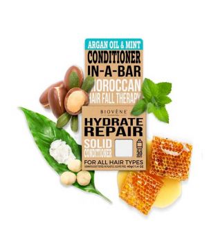 Biovène - hidratos e reparos de condicionadores sólidos - Argan Oil & Mint