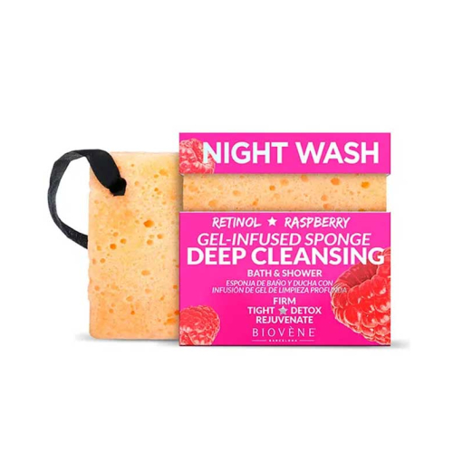 Biovène - Gel de banho e esponja de duche - Retinol e framboesa