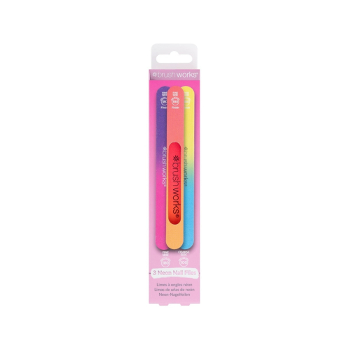 Brushworks - Conjunto de 3 limas de unhas Neon