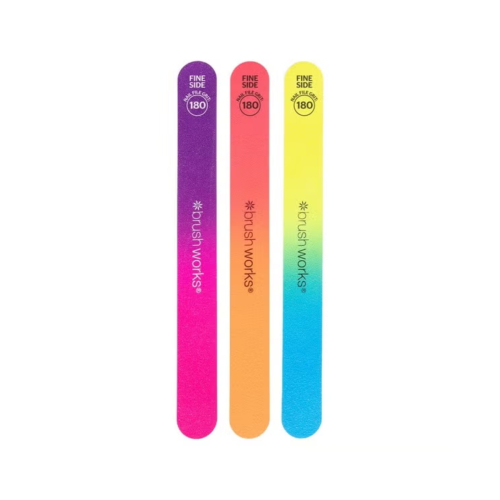 Brushworks - Conjunto de 3 limas de unhas Neon