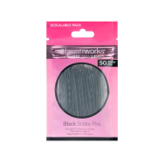 Brushworks - Conjunto de 50 grampos de cabelo Bobby Pins - preto