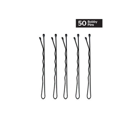 Brushworks - Conjunto de 50 grampos de cabelo Bobby Pins - preto