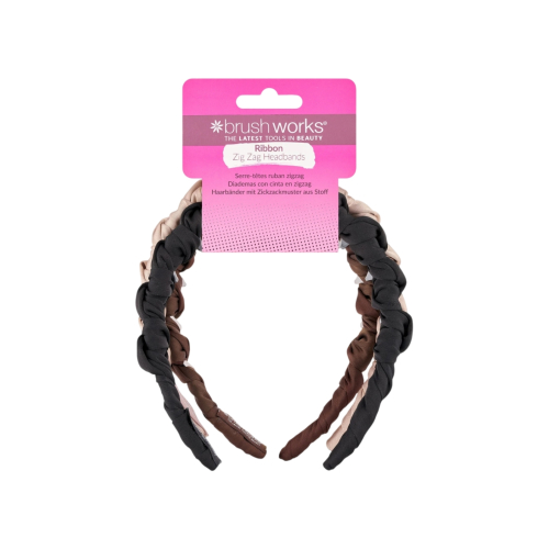 Brushworks - Conjunto de diademas Ribbon Zig Zag